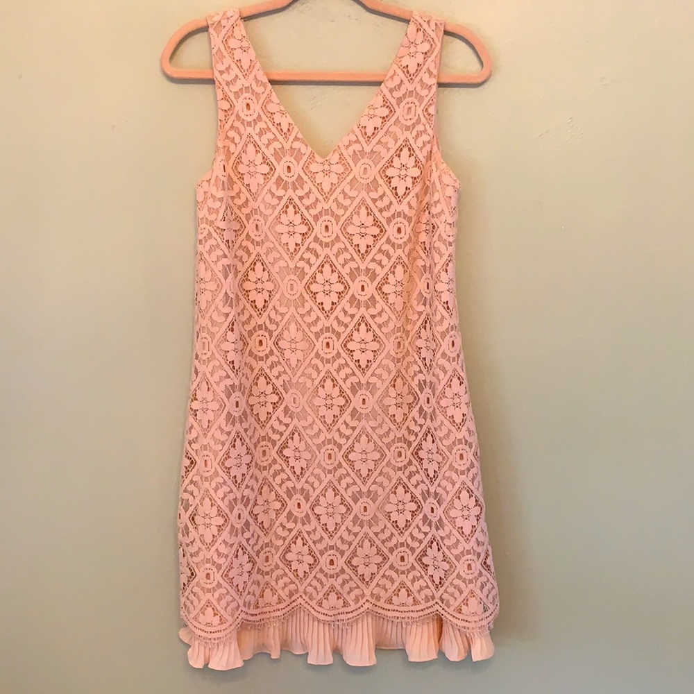 Nanette Lepore “Pink Bow” Lace Shift Dress